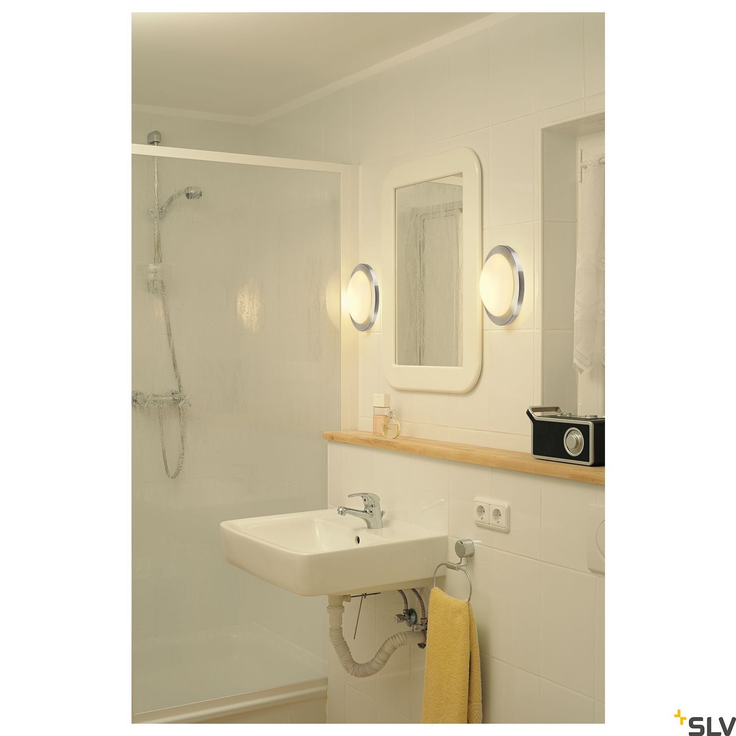 SLV MELAN ceiling light, round, alu brushed, frosted glass, E27, max. 60W 155236