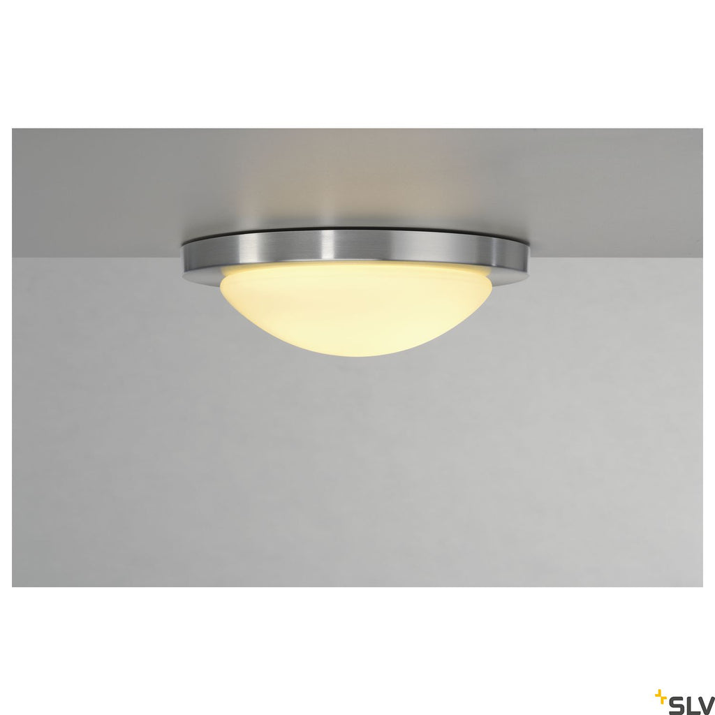 SLV MELAN ceiling light, round, alu brushed, frosted glass, E27, max. 60W 155236