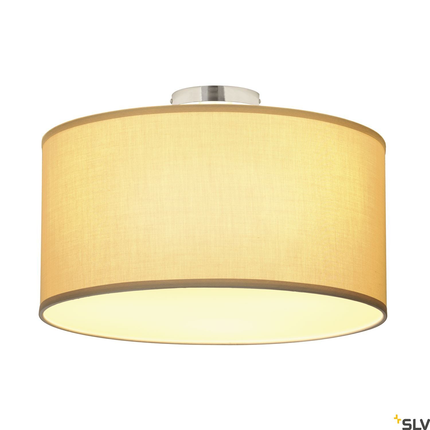 SLV SOPRANA ceiling light, CL-1, round, beige textile, E27, max. 3x 60W 155373