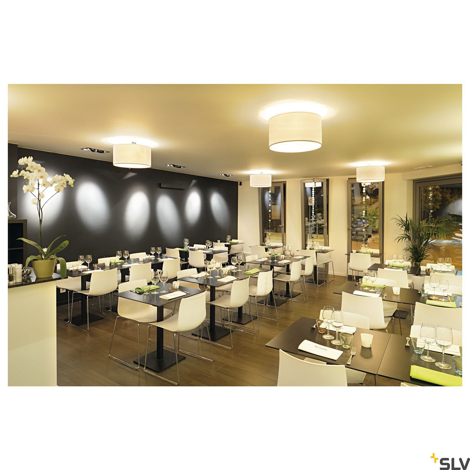 SLV SOPRANA ceiling light, CL-1, round, beige textile, E27, max. 3x 60W 155373