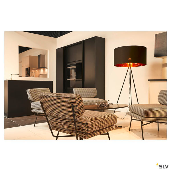 SLV FENDA, floor stand, A60, black, without shade, max. 40 W 155490