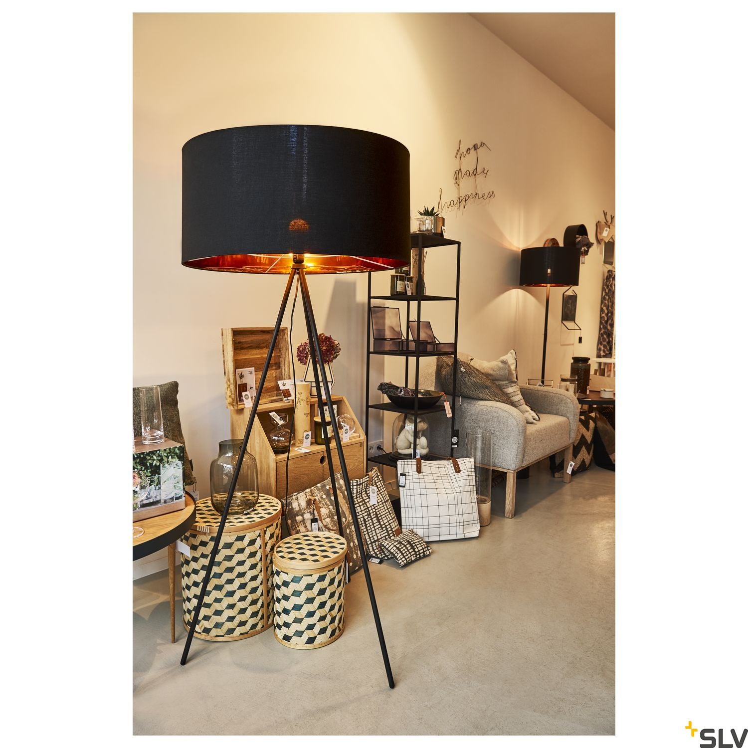 SLV FENDA shade, black/copper, Ø70cm 1000580