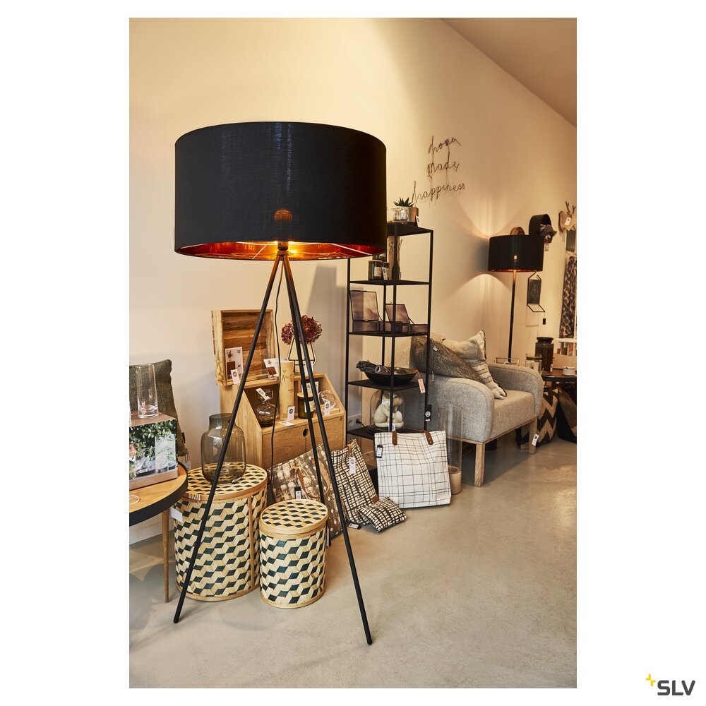 SLV FENDA, floor stand, A60, black, without shade, max. 40 W 155490