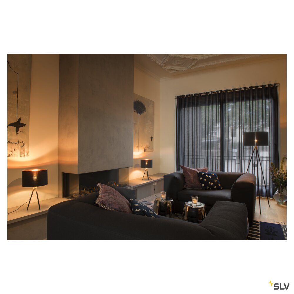 SLV FENDA, table lamp, lamp base, A60, black, without shade, max. 40 W, incl. switch in the power cable 155540