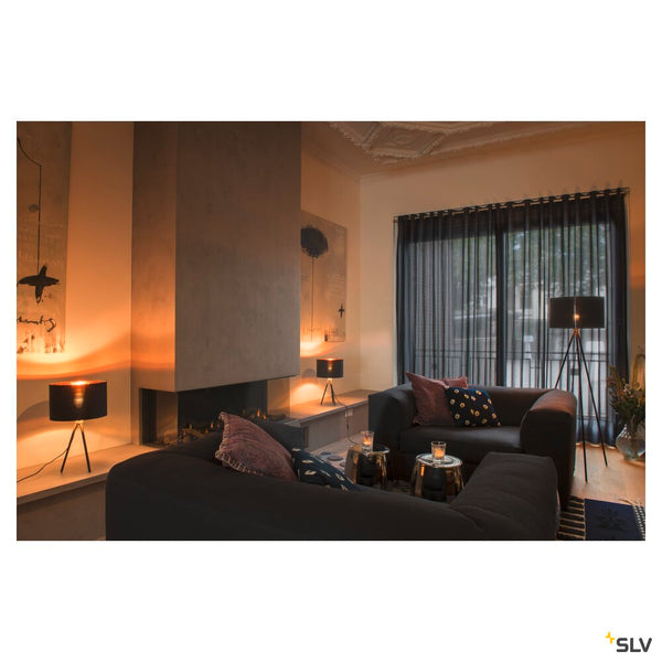 SLV FENDA, table lamp, lamp base, A60, black, without shade, max. 40 W, incl. switch in the power cable 155540