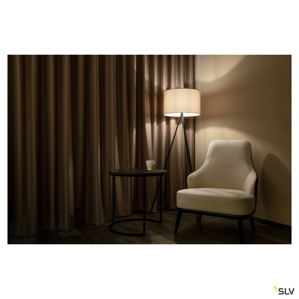 SLV FENDA, floor stand, A60, black, without shade, max. 40 W 155490