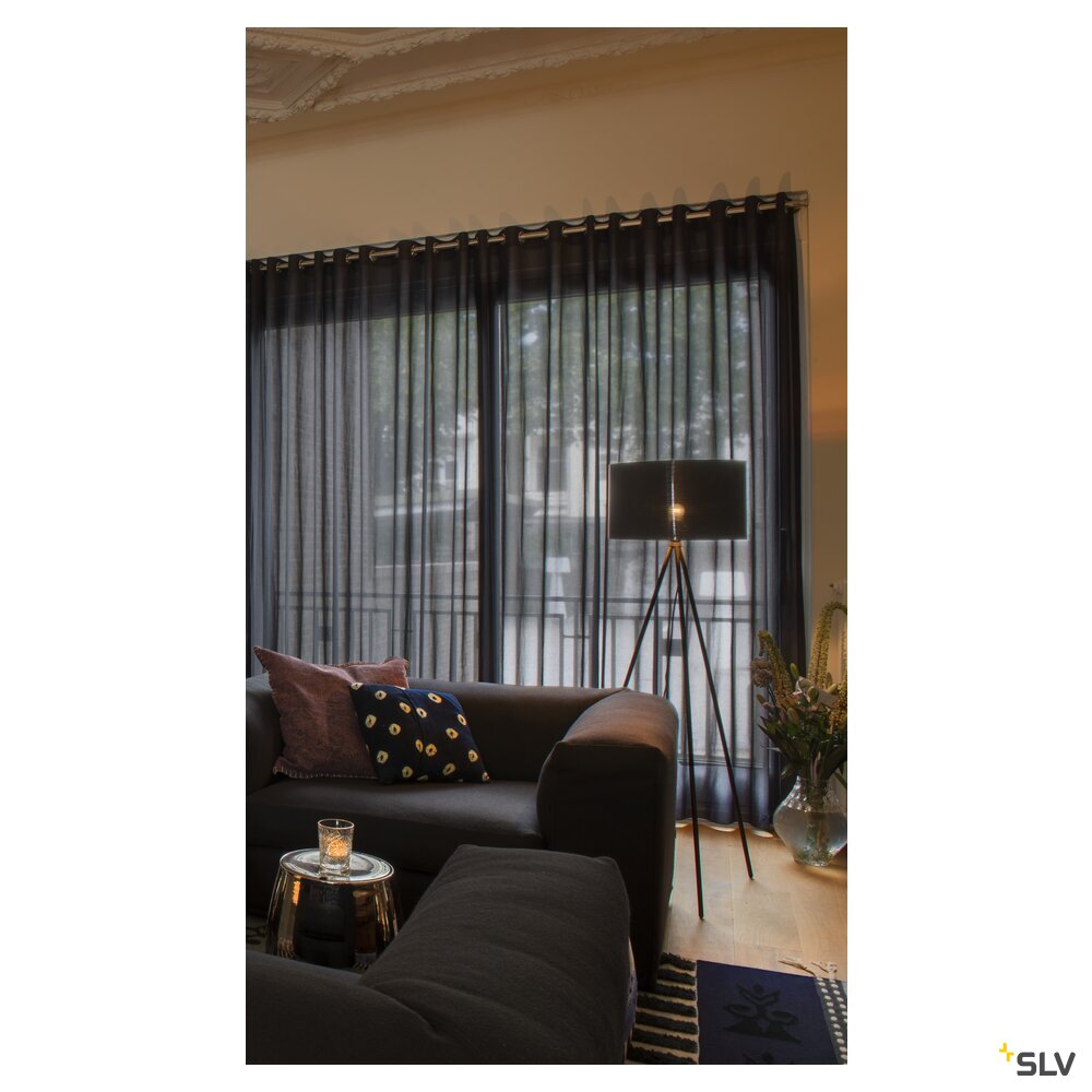 SLV FENDA, floor stand, A60, black, without shade, max. 40 W 155490