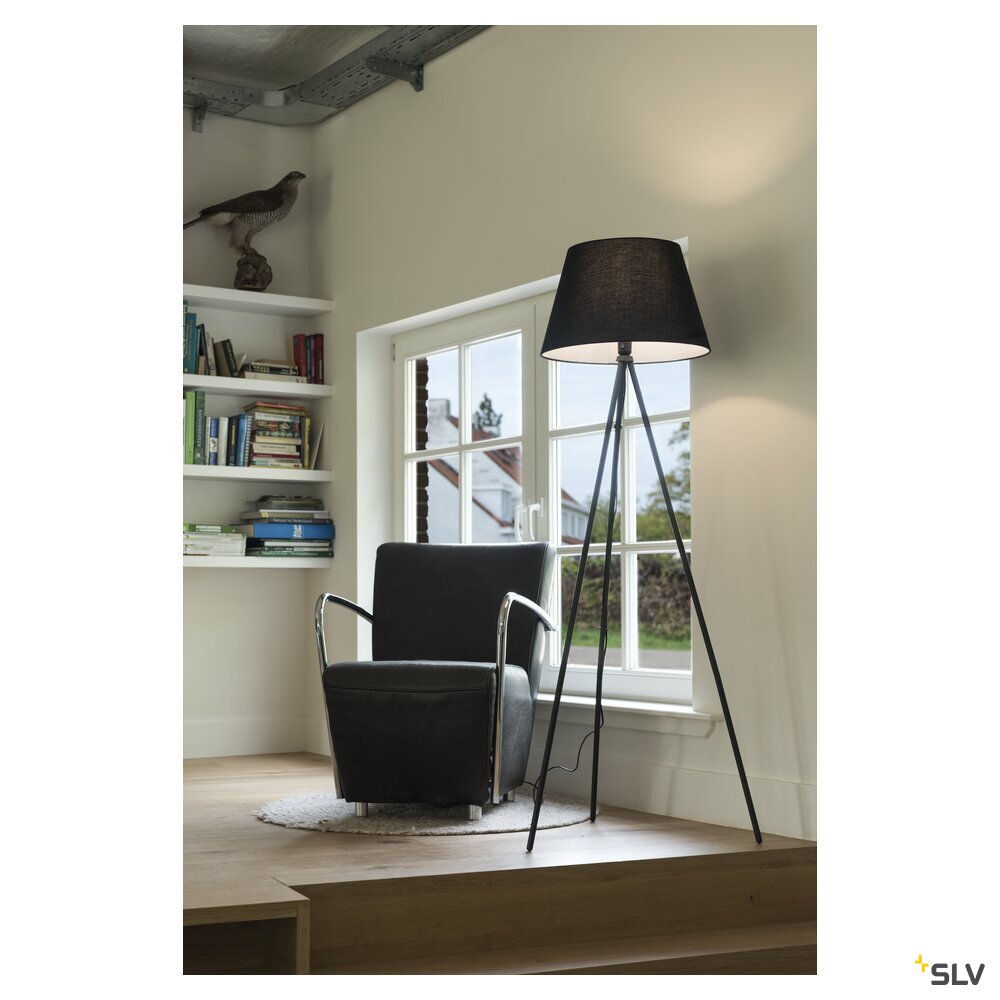 SLV FENDA, floor stand, A60, black, without shade, max. 40 W 155490
