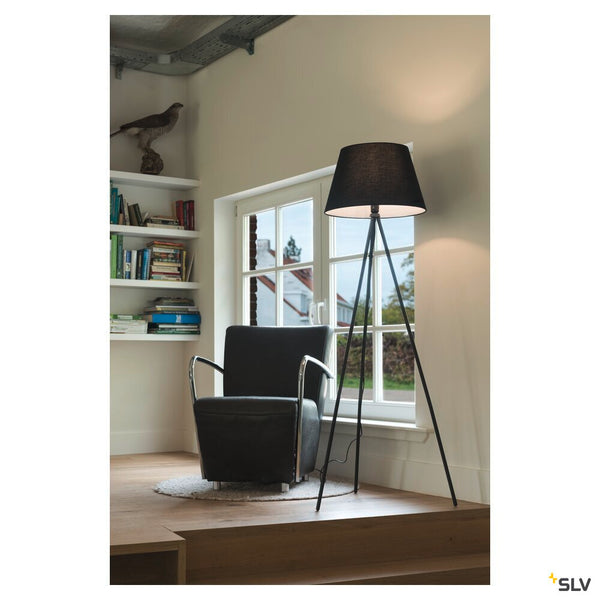 SLV FENDA, floor stand, A60, black, without shade, max. 40 W 155490