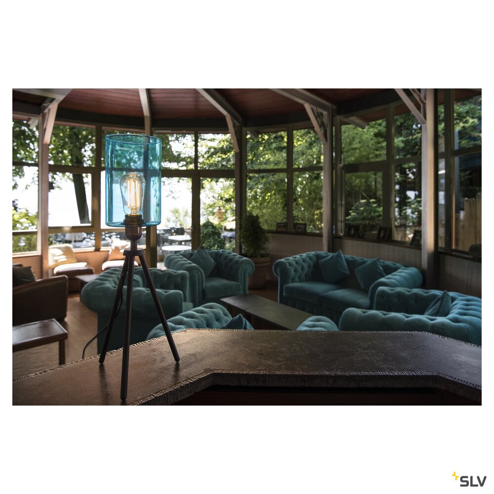 SLV FENDA, table lamp, lamp base, A60, black, without shade, max. 40 W, incl. switch in the power cable 155540