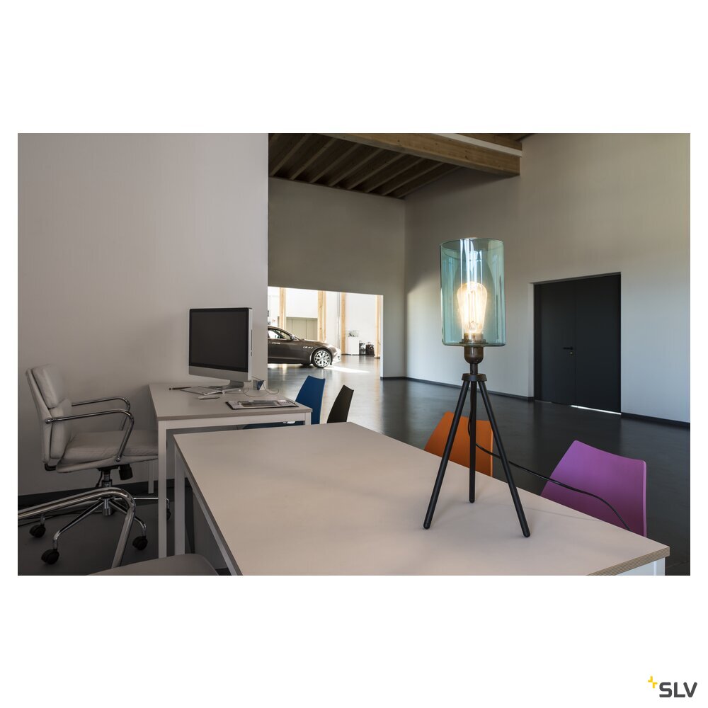 SLV FENDA, table lamp, lamp base, A60, black, without shade, max. 40 W, incl. switch in the power cable 155540