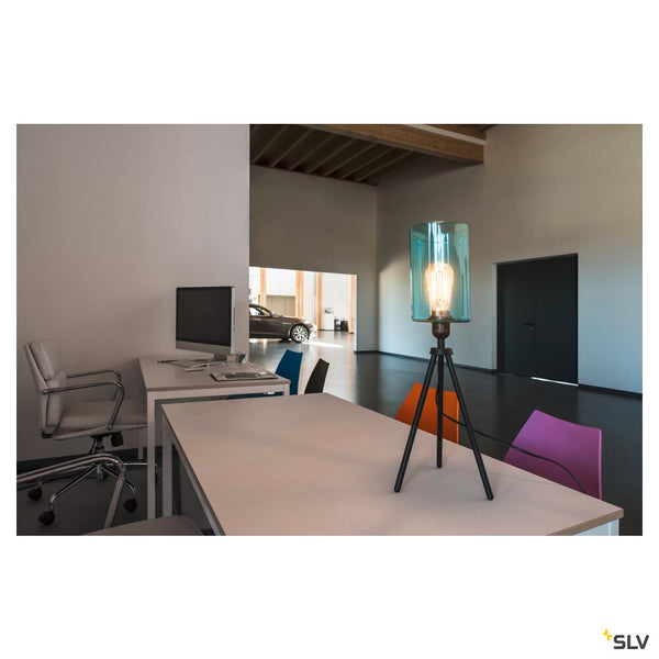 SLV FENDA, table lamp, lamp base, A60, black, without shade, max. 40 W, incl. switch in the power cable 155540