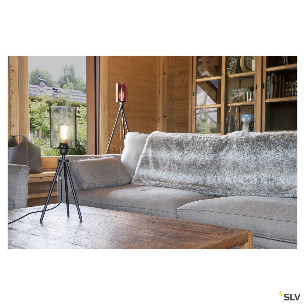 SLV FENDA, table lamp, lamp base, A60, black, without shade, max. 40 W, incl. switch in the power cable 155540