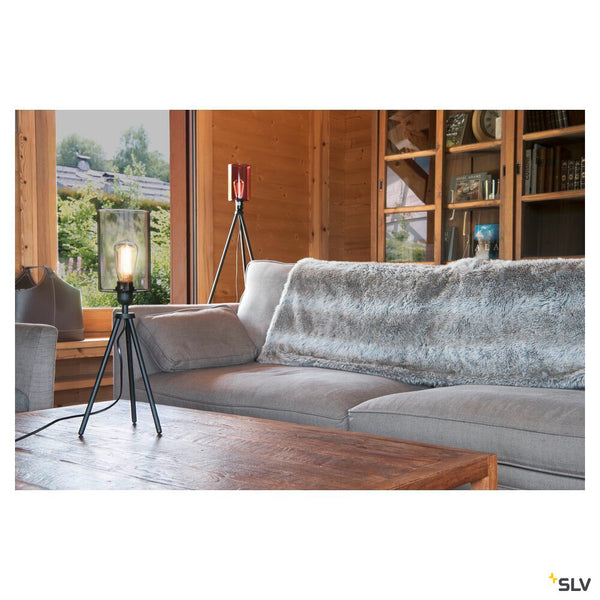 SLV FENDA, table lamp, lamp base, A60, black, without shade, max. 40 W, incl. switch in the power cable 155540