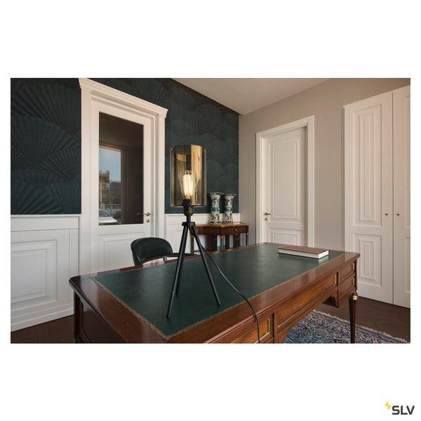 SLV FENDA, table lamp, lamp base, A60, black, without shade, max. 40 W, incl. switch in the power cable 155540