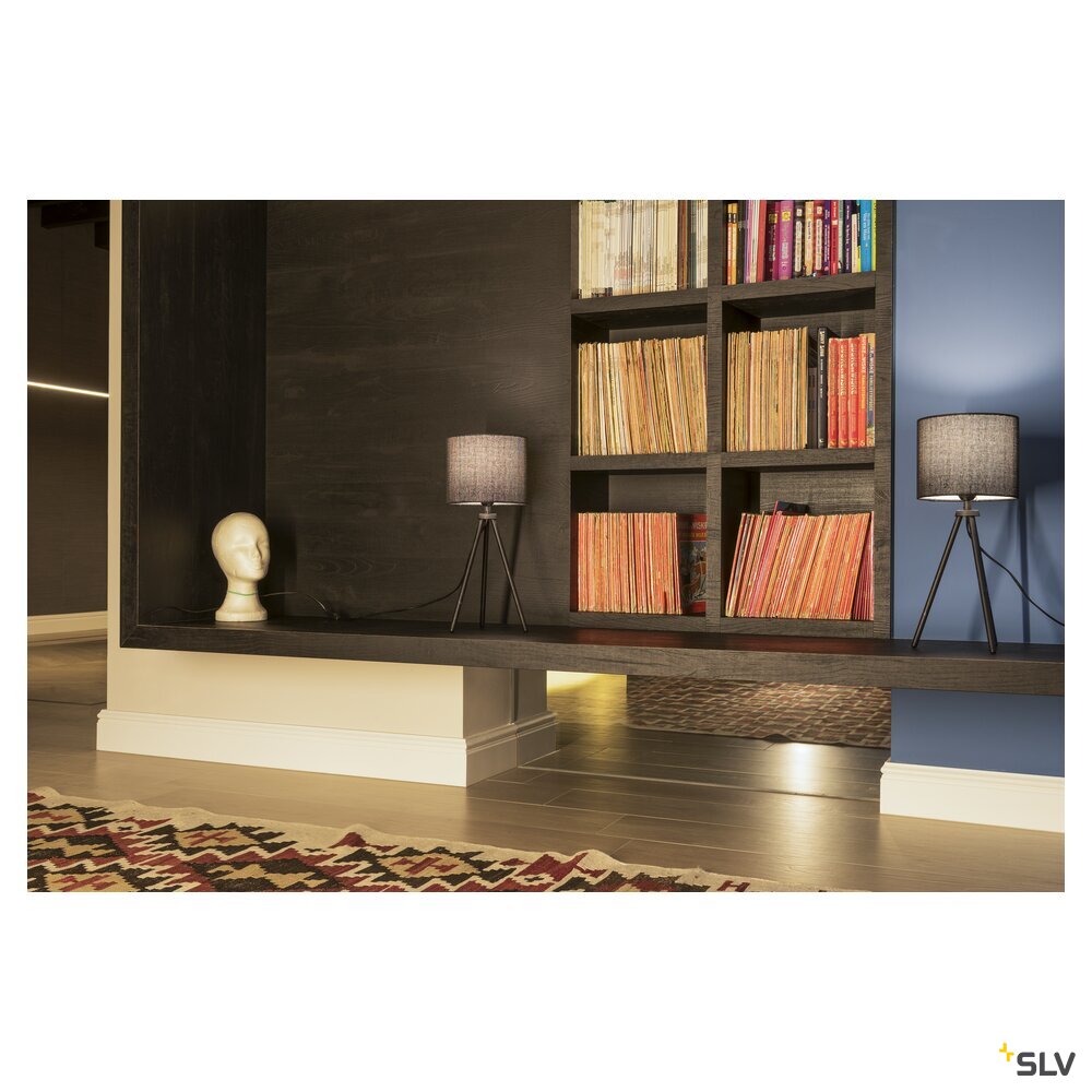 SLV FENDA, table lamp, lamp base, A60, black, without shade, max. 40 W, incl. switch in the power cable 155540