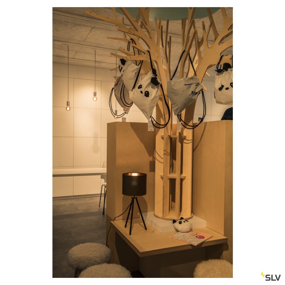 SLV FENDA, table lamp, lamp base, A60, black, without shade, max. 40 W, incl. switch in the power cable 155540