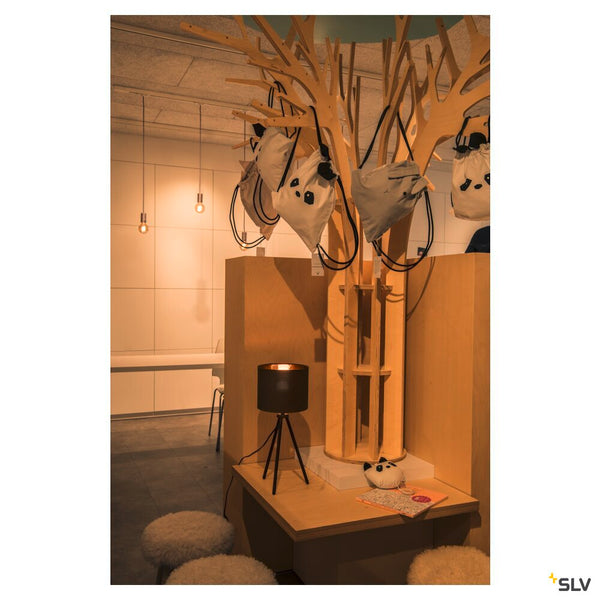 SLV FENDA, table lamp, lamp base, A60, black, without shade, max. 40 W, incl. switch in the power cable 155540