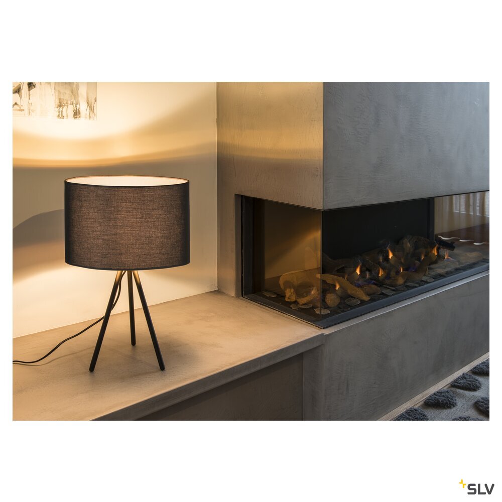 SLV FENDA, table lamp, lamp base, A60, black, without shade, max. 40 W, incl. switch in the power cable 155540