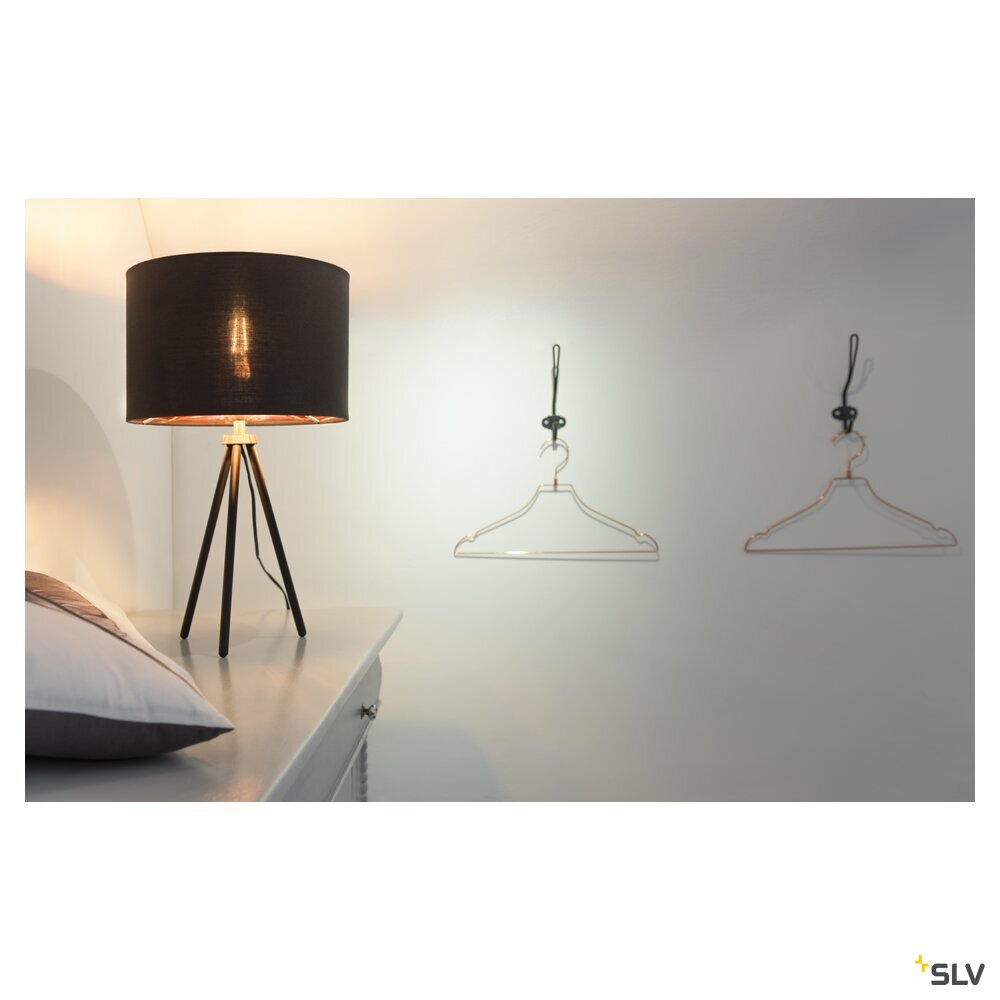 SLV FENDA, table lamp, lamp base, A60, black, without shade, max. 40 W, incl. switch in the power cable 155540