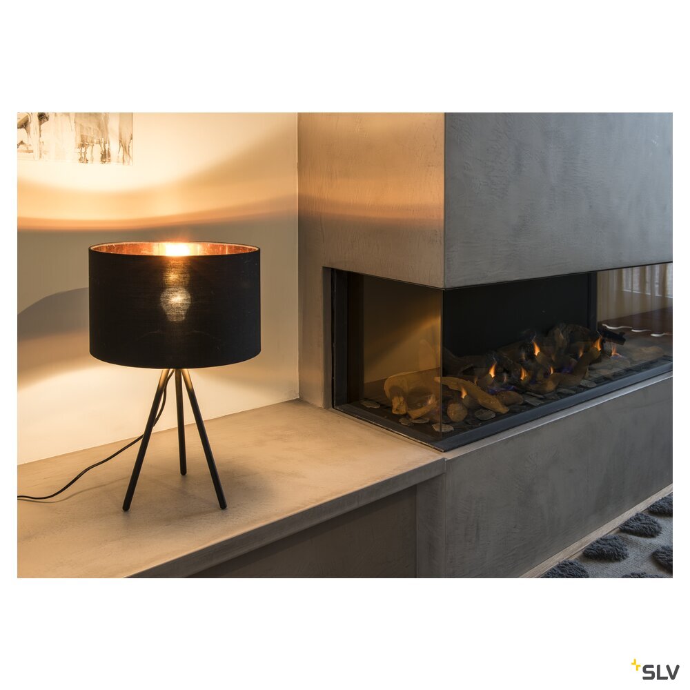 SLV FENDA, table lamp, lamp base, A60, black, without shade, max. 40 W, incl. switch in the power cable 155540