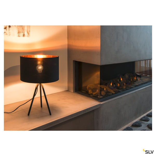 SLV FENDA, table lamp, lamp base, A60, black, without shade, max. 40 W, incl. switch in the power cable 155540