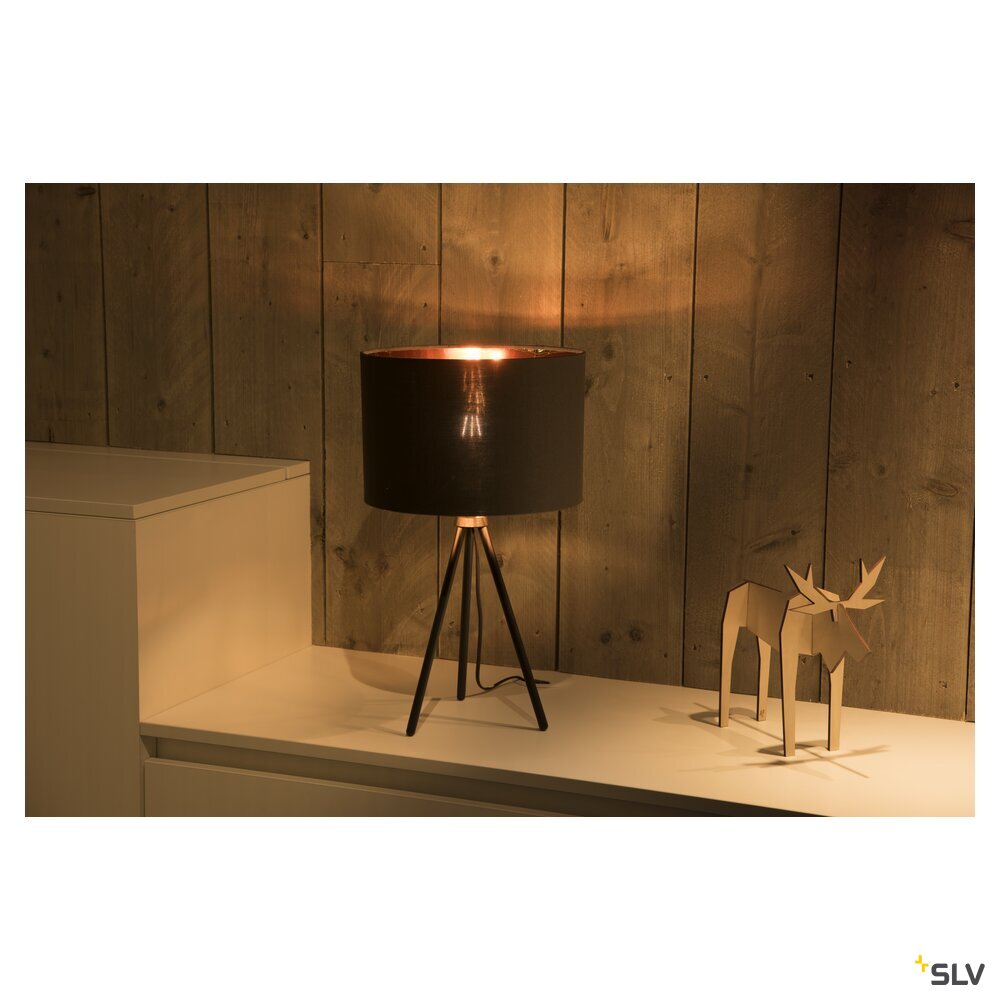 SLV FENDA, table lamp, lamp base, A60, black, without shade, max. 40 W, incl. switch in the power cable 155540