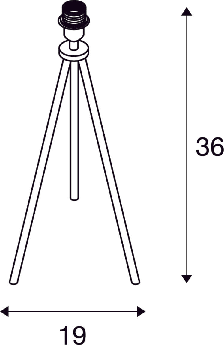SLV FENDA, table lamp, lamp base, A60, black, without shade, max. 40 W, incl. switch in the power cable 155540