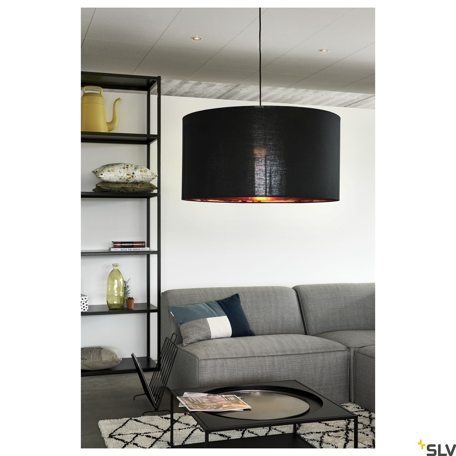 SLV FENDA shade, black/copper, Ø70cm 1000580