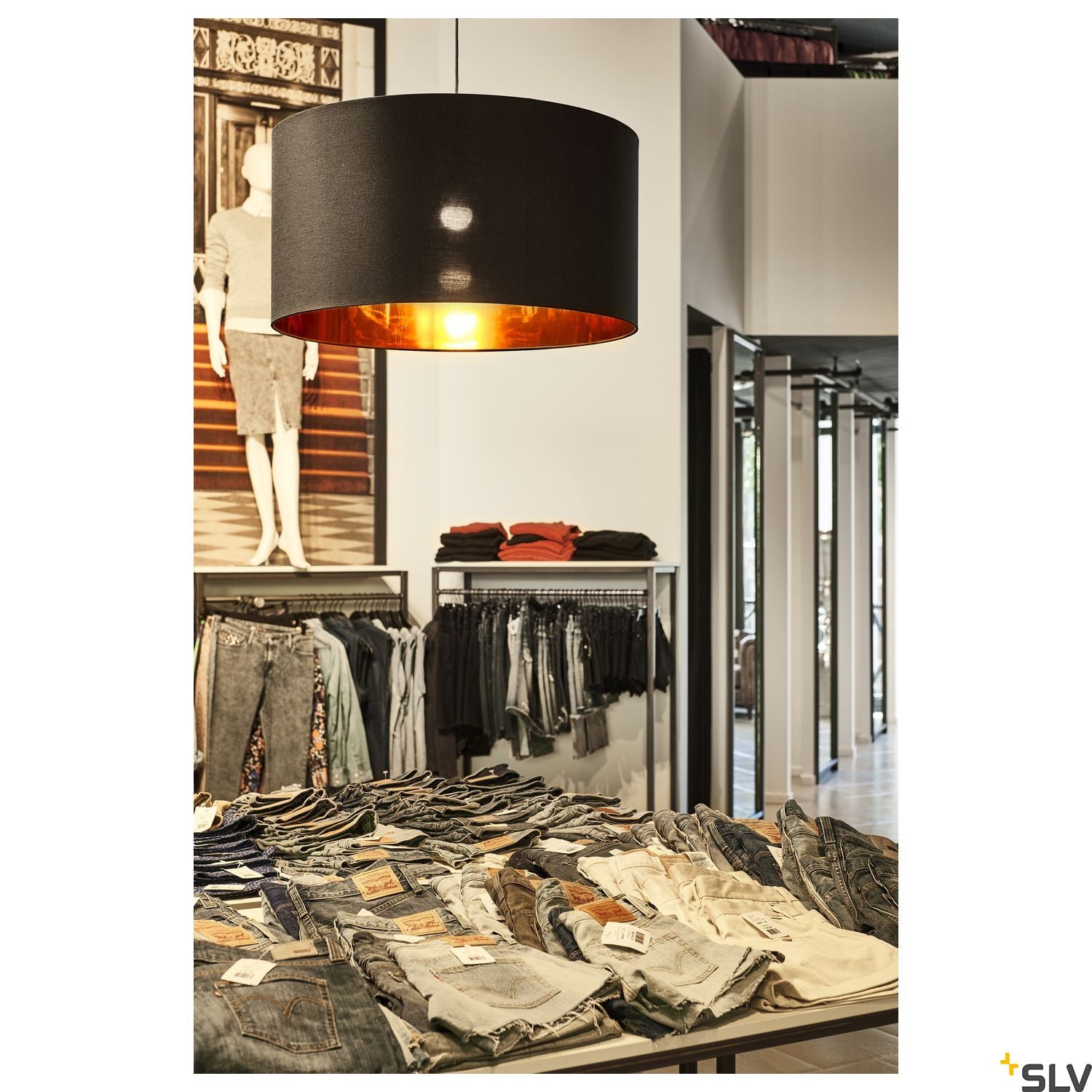 SLV FENDA shade, black/copper, Ø70cm 1000580