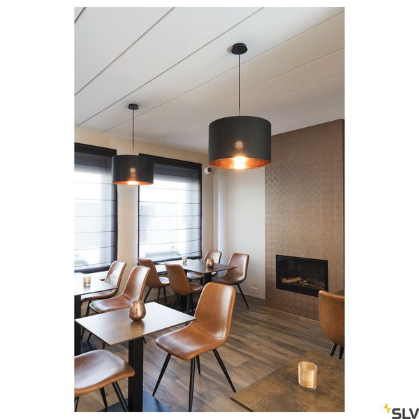 SLV FENDA lamp shade, D455/ H280, black/copper 156122