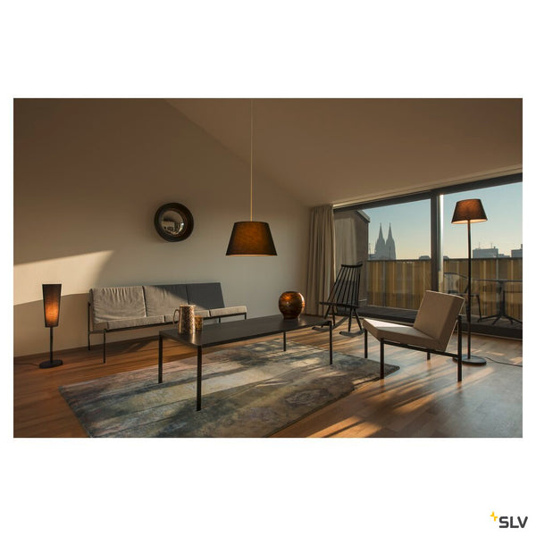SLV FENDA, floor stand, lamp base, TC-(D,H,T,Q)SE, black, without shade, max. 60 W 155790
