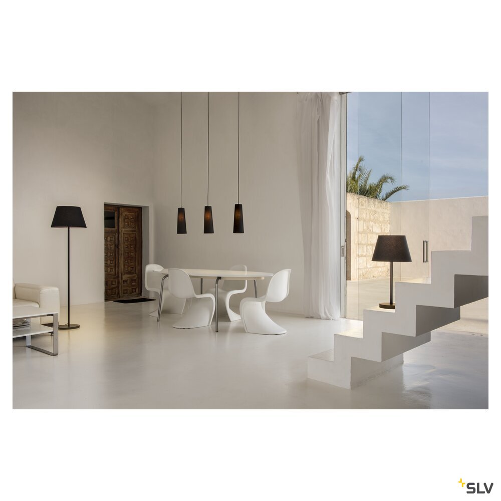 SLV FENDA, floor stand, lamp base, TC-(D,H,T,Q)SE, black, without shade, max. 60 W 155790