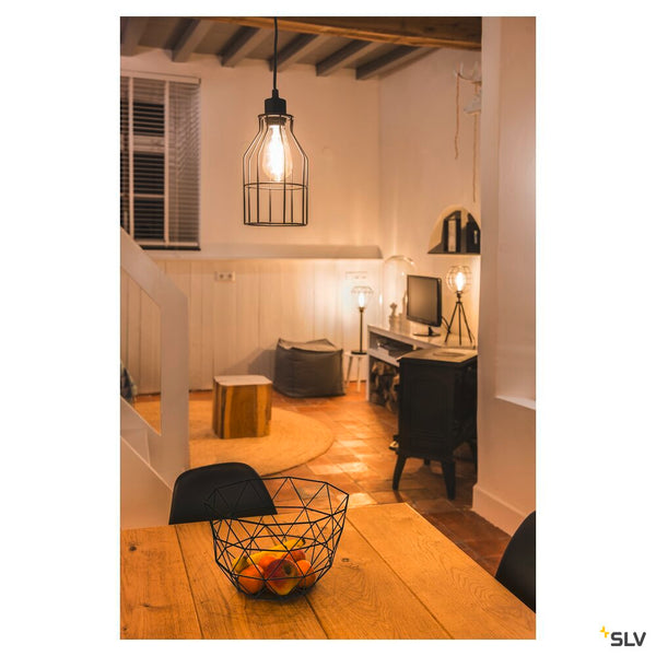SLV FENDA, table lamp, lamp base, A60, black, without shade, max. 60 W 155780