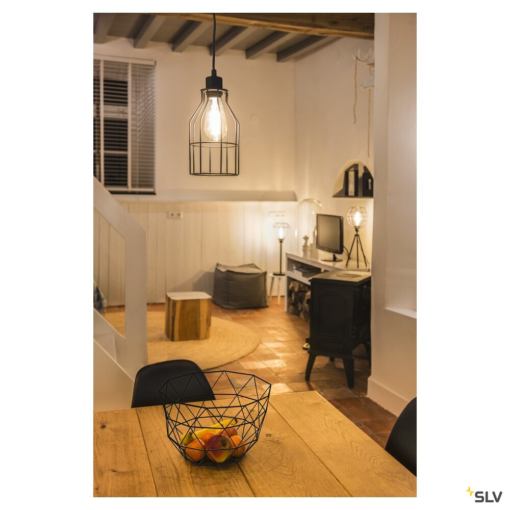 SLV FENDA, table lamp, lamp base, A60, black, without shade, max. 40 W, incl. switch in the power cable 155540