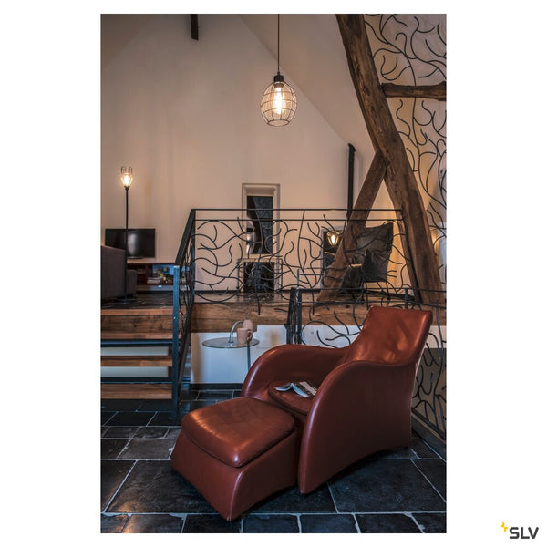SLV FENDA, floor stand, lamp base, TC-(D,H,T,Q)SE, black, without shade, max. 60 W 155790