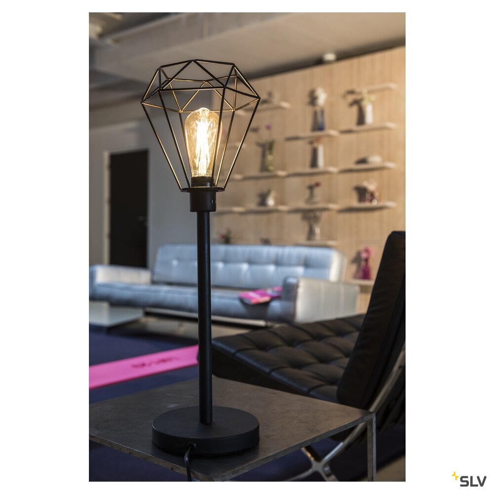 SLV FENDA, table lamp, lamp base, A60, black, without shade, max. 60 W 155780