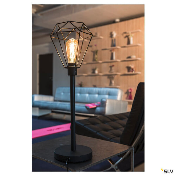 SLV FENDA, table lamp, lamp base, A60, black, without shade, max. 60 W 155780