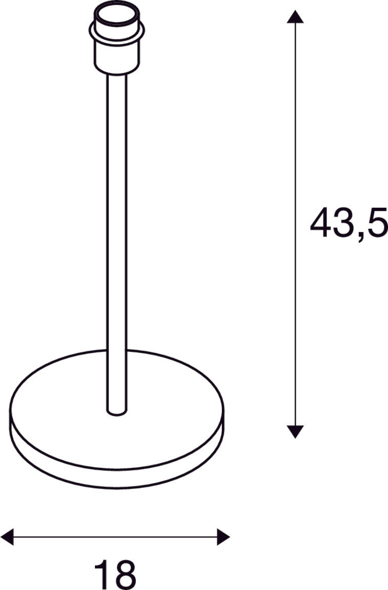 SLV FENDA, table lamp, lamp base, A60, black, without shade, max. 60 W 155780