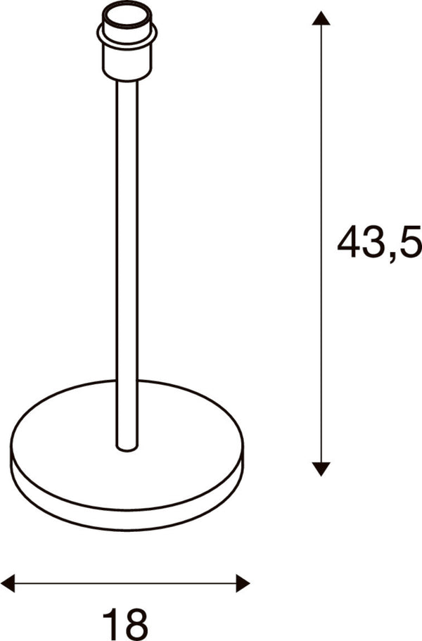 SLV FENDA, table lamp, lamp base, A60, black, without shade, max. 60 W 155780