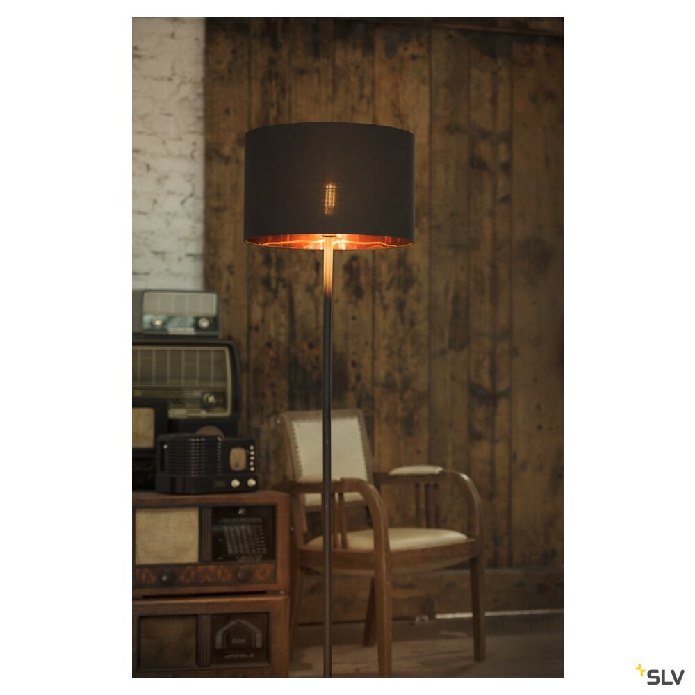 SLV FENDA, floor stand, lamp base, TC-(D,H,T,Q)SE, black, without shade, max. 60 W 155790