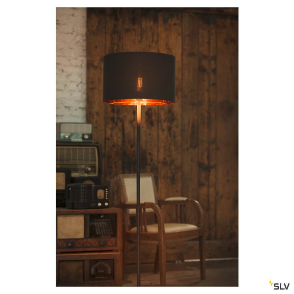 SLV FENDA, floor stand, lamp base, TC-(D,H,T,Q)SE, black, without shade, max. 60 W 155790