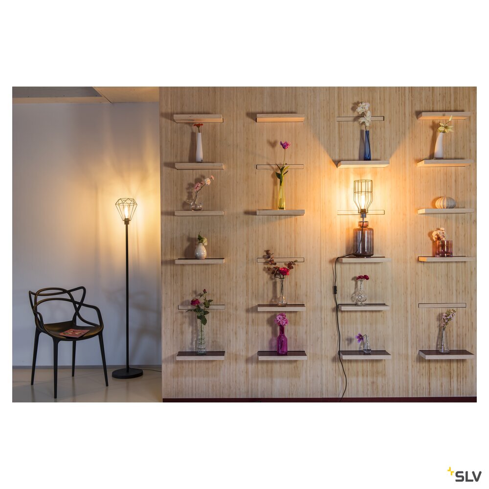 SLV FENDA, floor stand, lamp base, TC-(D,H,T,Q)SE, black, without shade, max. 60 W 155790