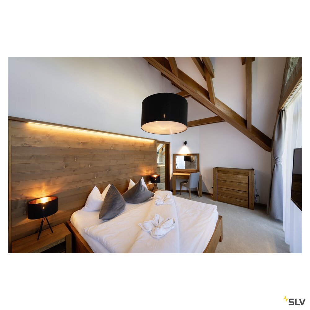 SLV FENDA, table lamp, lamp base, A60, black, without shade, max. 40 W, incl. switch in the power cable 155540