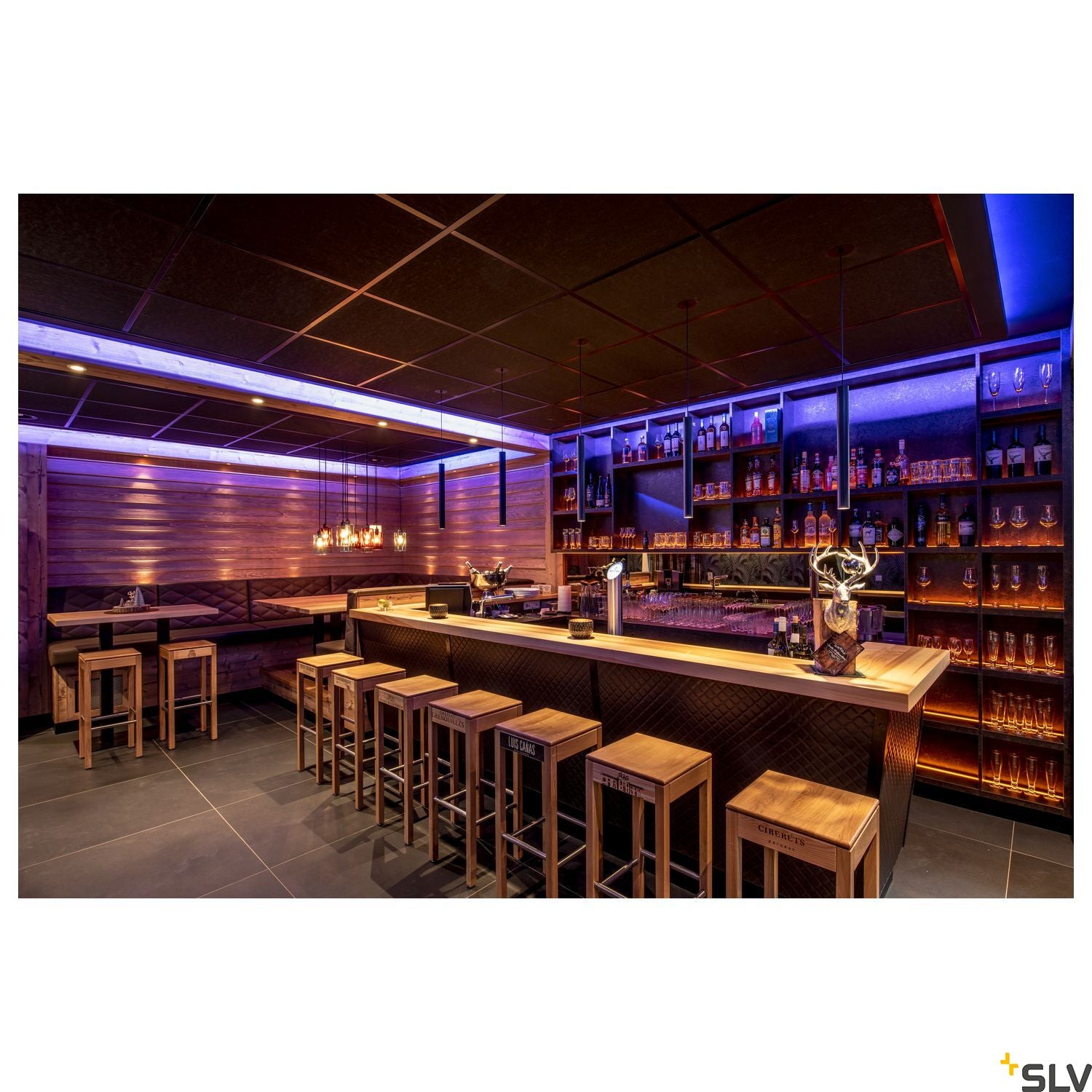 SLV HELIA 60, pendant, LED, 3000K, round, black, flat canopy for recessed installation, 7.5W 158400
