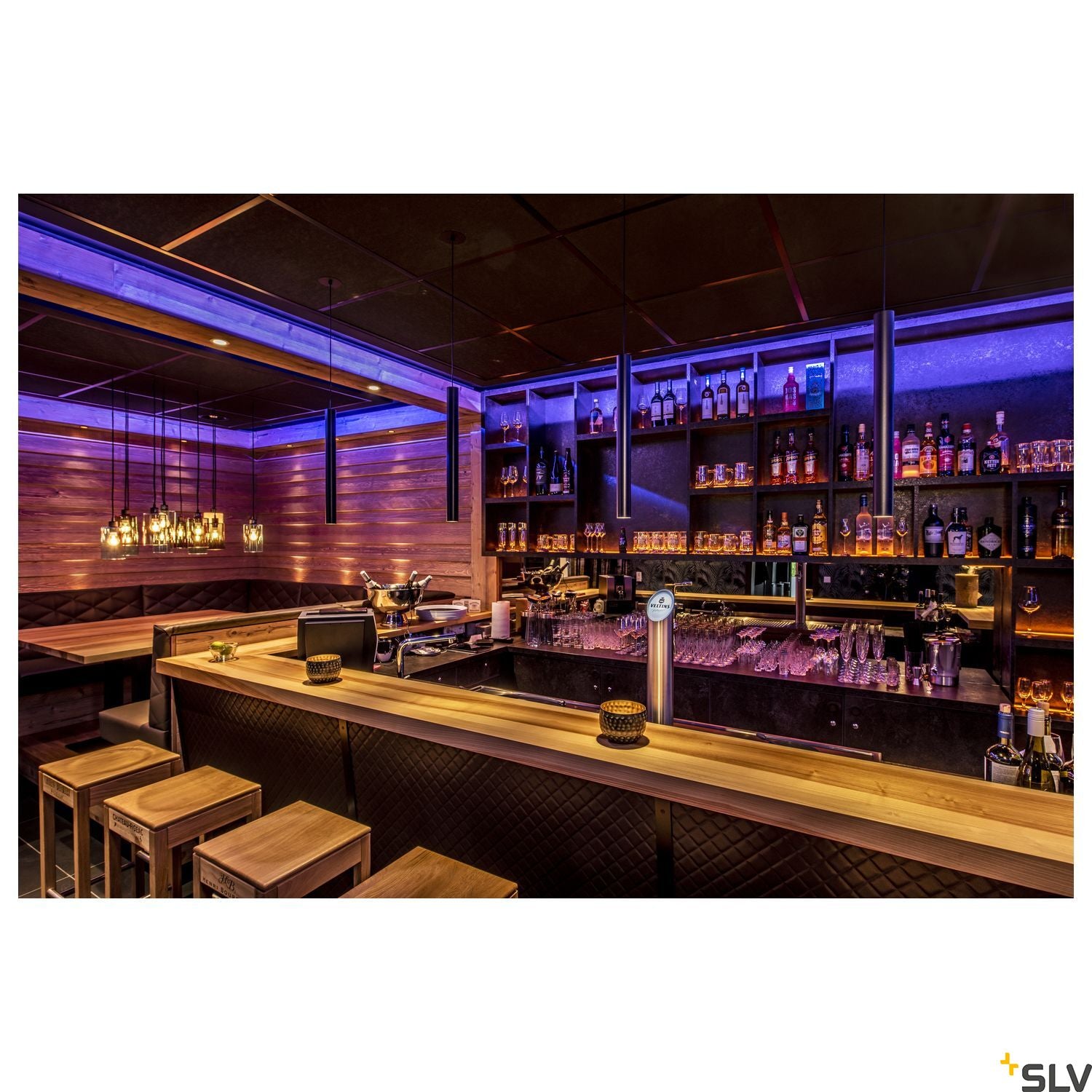 SLV HELIA 60, pendant, LED, 3000K, round, black, flat canopy for recessed installation, 7.5W 158400