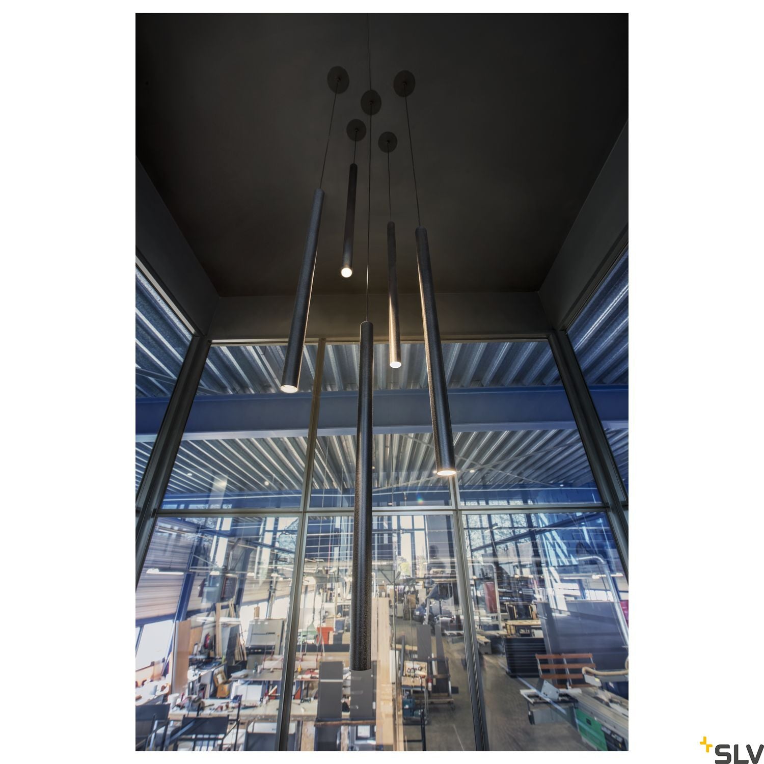 SLV HELIA 60, pendant, LED, 3000K, round, black, flat canopy for recessed installation, 7.5W 158400