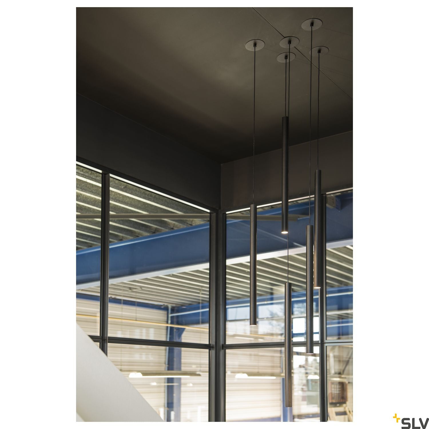 SLV HELIA 60, pendant, LED, 3000K, round, black, flat canopy for recessed installation, 7.5W 158400