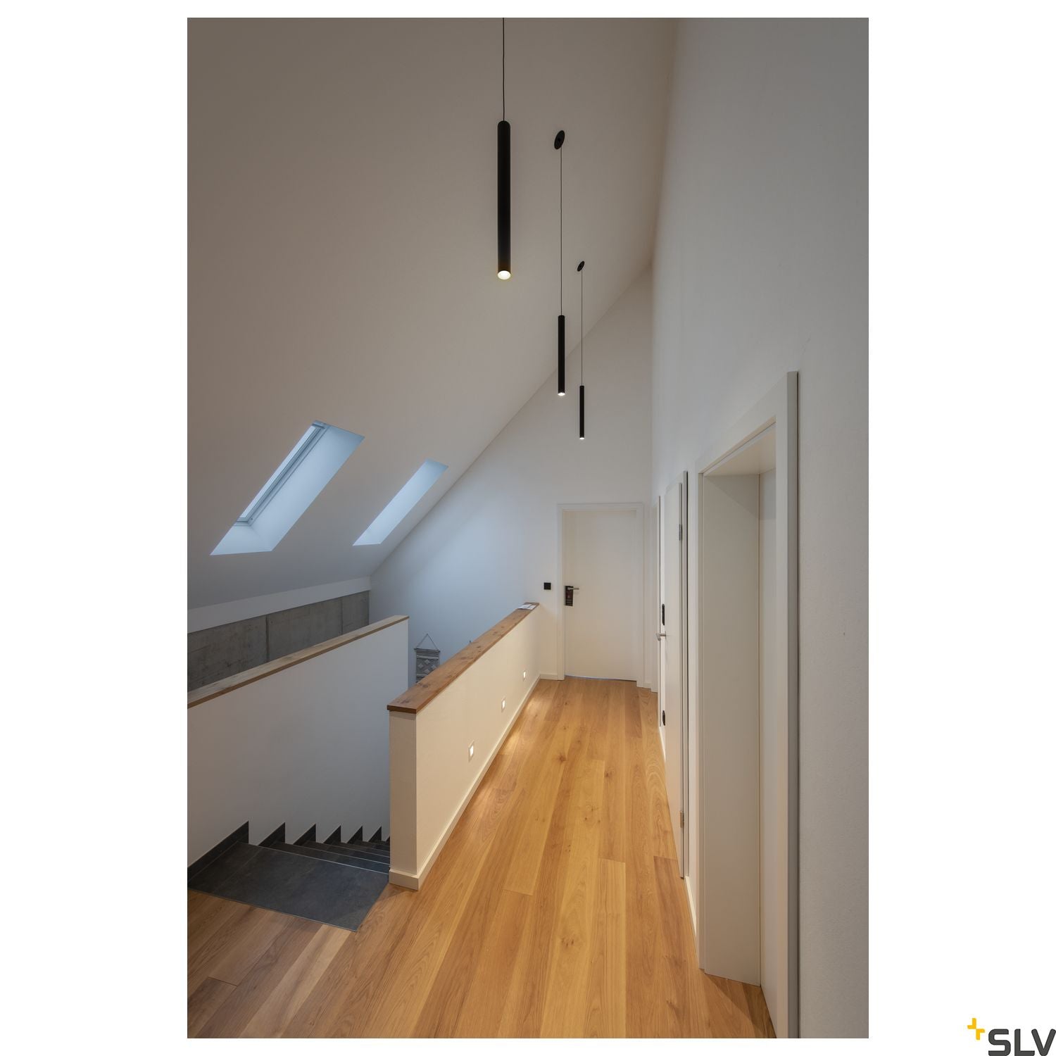SLV HELIA 60, pendant, LED, 3000K, round, black, flat canopy for recessed installation, 7.5W 158400