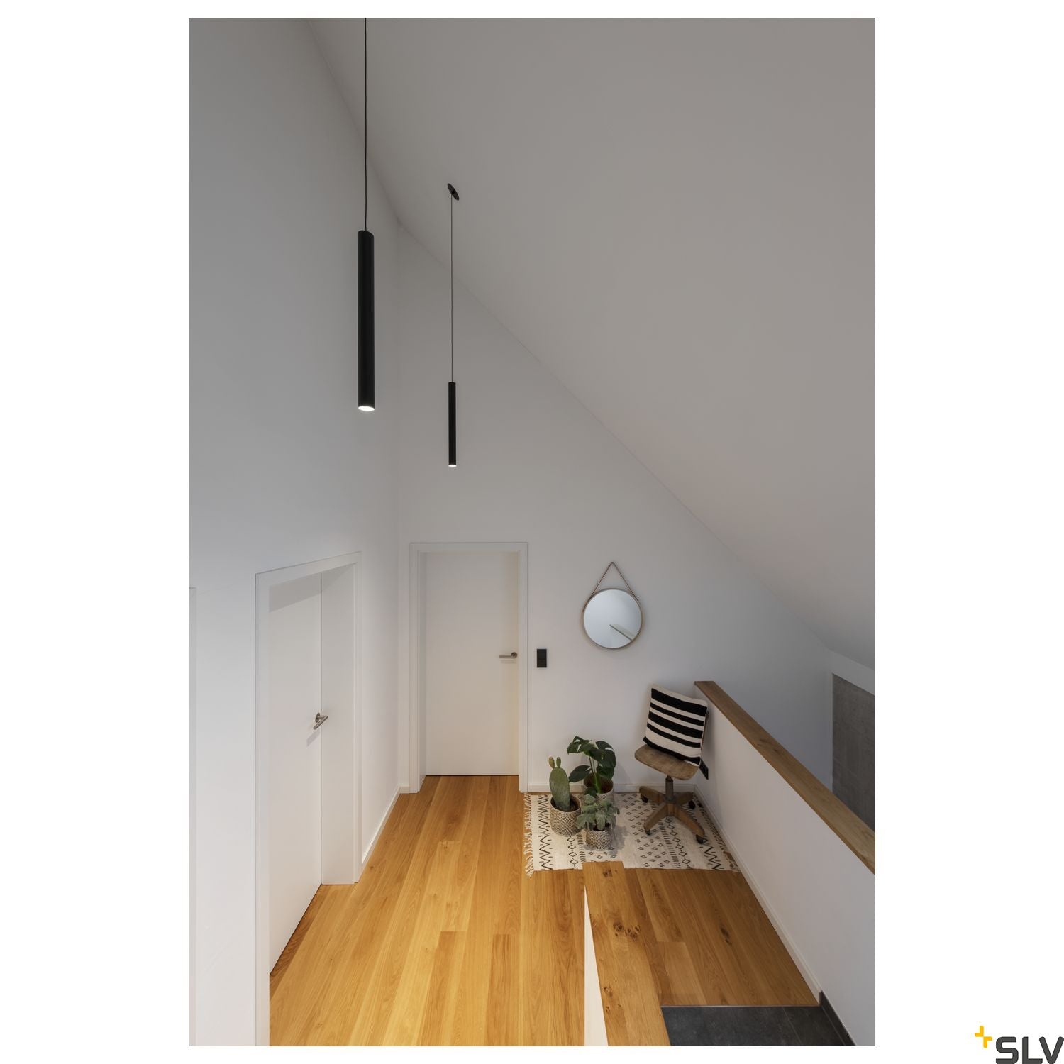 SLV HELIA 60, pendant, LED, 3000K, round, black, flat canopy for recessed installation, 7.5W 158400
